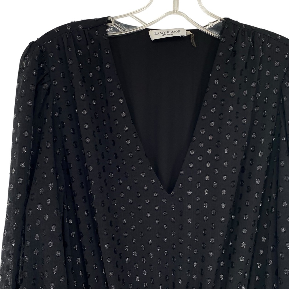 Ramy Brook Rora Clip Dot Metallic Black Maxi Dress - Picture 6 of 16
